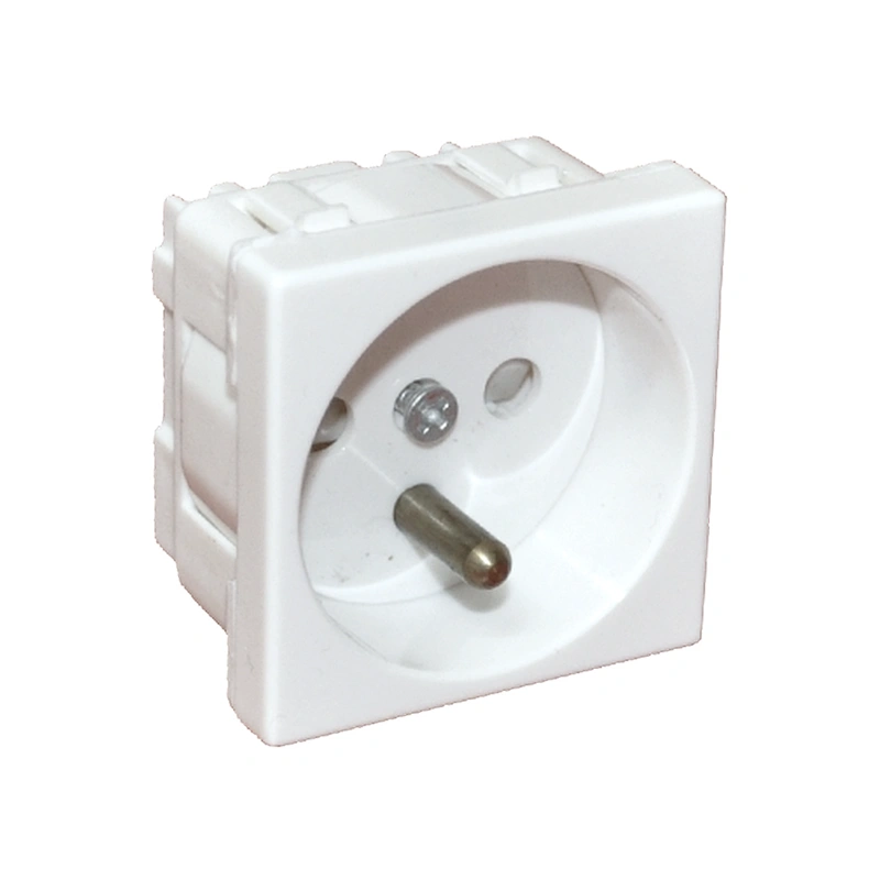 Gniazdo elektryczne 45x45, białe - 2P+Z ALANTEC