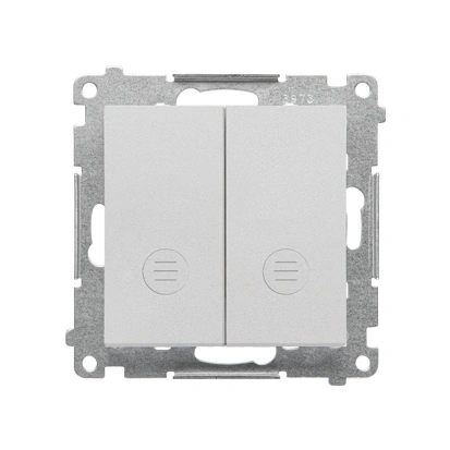 SIMON 55 Łącznik świecznikowy z podświetleniem LED (biały) 10AX – osobne podświetlenie dla każdego klawisza, szybkozłącza, aluminium mat  [10]